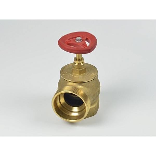Клапан пожарный латунный КПЛМ угловой 90° (муфта-цапка)
