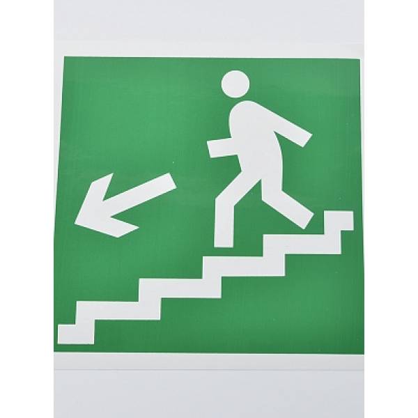 Эвакуационный знак Е14 "Направление к эвакуационному выходу по лестнице вниз"