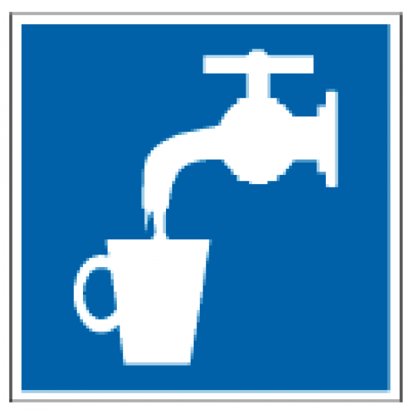 Знак D02 "Питьевая вода" (ГОСТ 12.4.026-2015) 200х200 мм