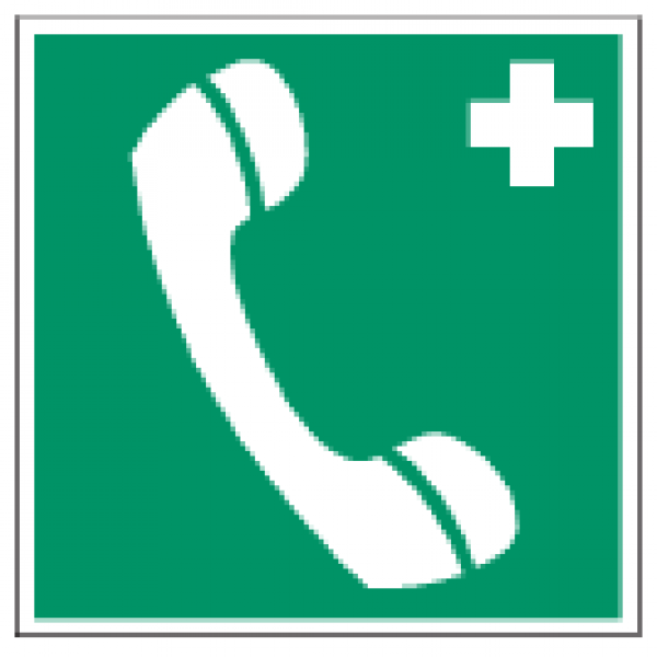 Знак ЕС06 'Телефон связи с медицинским пунктом (скорой медицинской помощью)' 200х200 мм