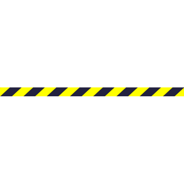 Лента КЛ-05 напольная с ламинацией с черными полосками на жёлтом фоне